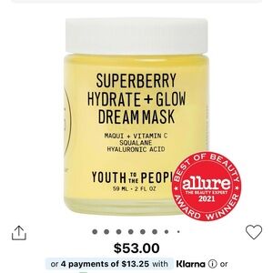 Youth To The People Superberry Hydrate + Glow Dream Night Cream + Mask with VitC